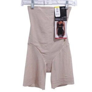NEW Miraclesuit Extra Firm Tummy-Control Sheer Trim Thigh Slimmer Warm Beige